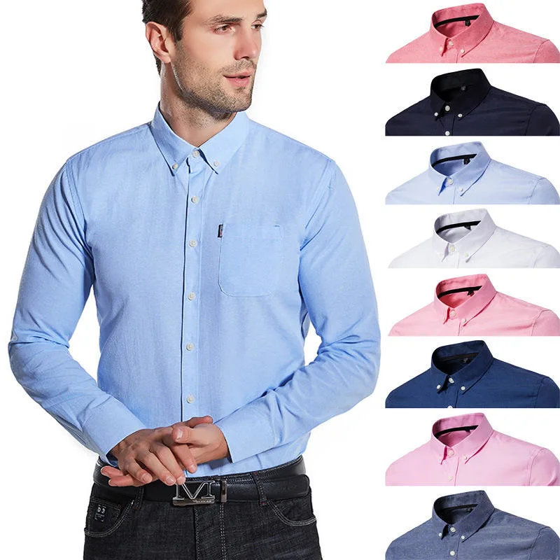 OEM Custom Men′s Formal Shirts Business Casual Long Sleeve Plain Bamboo Fiber Dress Shirt for Men