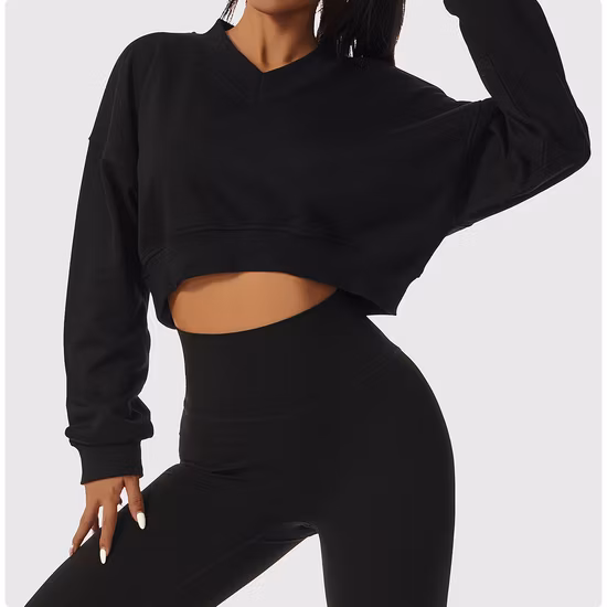 Lockere Passform, dicker, gerippter Damen-Pullover mit langen Ärmeln, Sweatshirt, lässige Oberteile, Lauf-, Sport-, Workout- und Yoga-Shirts
