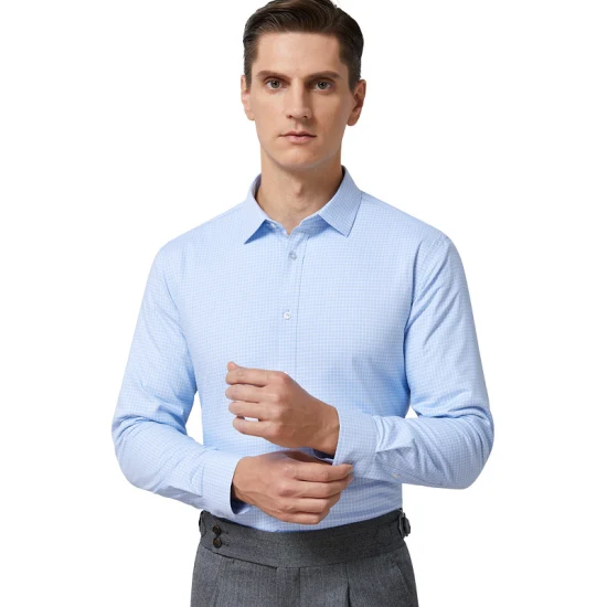 Soem-kundenspezifische formelle Hemden der Männer Geschäfts-beiläufiges langärmliges einfaches Bambusfaser-Hemd für Männer