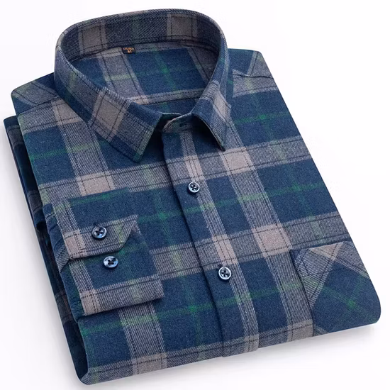 Herren-Baumwoll-Designerbekleidung, kariertes Gentleman-Overshirt, entspannte Passform, kariertes Herrenhemd, stilvolle OEM-Flanellhemden